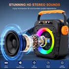 Portable Karaoke Machine 2 Wireless Mics Bluetooth Party Speaker Rgb Led Lights