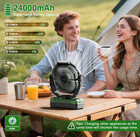 Ventilador Camping 3 En 1 Recargable 24000mah Con Luz Y Control Remoto  Nuevo