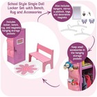 Badger Basket School-style Single Doll Locker Set Bench Rug And Accessories