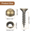 30pcs Brass Decorative Screws With Caps 9mm Mirror Screws Cover Bronze