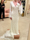 New Primavera 3593 Ivory Lace Bell Sleeve Wedding Dress Size 10 Nwt