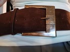 Women Very Wide Brown Suede Leather Belt Coffee Size M Belt Length Is 41 In New