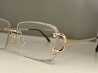 Cartier Big C Diamond Cut Transparent Lenses Gold Frame