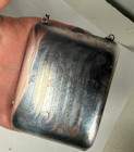 Vtg Art Nouveau Antique German Silver Coin Holder Dance Purse Compact Vanity See