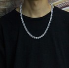 55ct Round Cut Vvs1 d Diamond Men s Hip Hop Necklace Chain 14k White Gold Finish