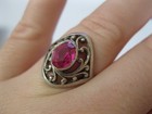 Vintage Ussr Silver 875 Russian Super Ring Awesome Ruby