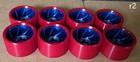 Roller Skate Wheels Red With Blue Hubs