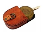 Authentic Vintage Style Brass Pocket Compass With Leather Case Rustic Vintage   