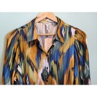 New Esqualo Women s Abstract Print Button Down Long Sleeve Blouse Size 8