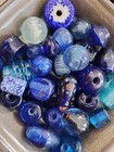 Rare Old Translucent Blue  Antique Trade Beads No Case Worn