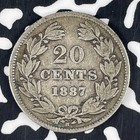 1887 Nicaragua 20 Centavos Lot f1098 Silver 
