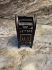 Us Letters Air Mail Small Metal Decorative Mailbox Black gold Vintage 5in