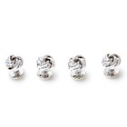 Silver Knot Cufflinks   Studs Set 2 Cufflinks And 4 Shirt Studs Bulk Pack