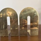 Vintage Brass Plated Nessen Style Bookends Art Deco