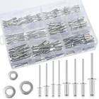 600pcs Pop Rivets With Washer Assortment Kit  8 Size Aluminum Blind Rivet 1 8  