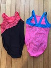 Gk Elite Leotard Gymnastics 2 Pc  Lot Size Large Child  Black Pink