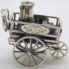 Vintage Italian Handmade Genuine Sterling Silver Street Chestnut Cart Sculpture