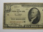  10 1929 St  Louis Missouri Mo National Currency Federal Reserve Bank Note Bill