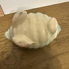Vintage Shawnee Pink   Blue Pottery Conch Shell Small Planter Marked Usa