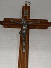Vintage Wooden Metal Jesus Crucifix Wall Cross Holy Religious Christ Read Loose