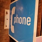 Vintage Original Payphone Telephone Phone Advertising Flange Sign