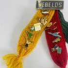 Vintage 1970s Bsa Cub Scout Webelos Tri-color Ribbon W  13 Activity Merit Pins