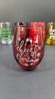 Christmas Stemless Wine Glass Set Of 6     Holiday Sayings  Multicolor  New In Box