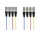 Monoprice 4-channel Xlr Male To Xlr Female Snake Cable Cord - 3ft - Black silver
