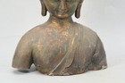 Tibetan Bronze Buddha Bust Statue  Antique Brass Monk Sculpture 