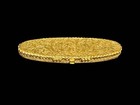 Vintage Est  e Lauder Solid Perfume Compact Gold Tone Filigree Portrait