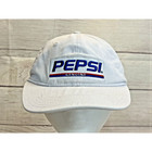 Vintage Pepsi Cola White Strapback Baseball Cap Hat Soda Advertising Pop