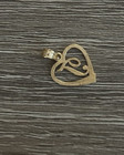 Vintage 10k Gold Heart Letter Initial Pendant Diamond-cut