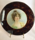 Antique Flue Cover Burnette W  Ringlets Metal Frame Faux Tourtoise Shell Mat