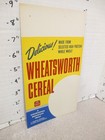 Nabisco 1940s Grocery Store Display Shelf Sign Wheatsworth Cereal Box Delicious