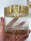 Set Of 2 Culver Tyrol 22k Gold Double Old Fashioned Lowball Rocks Glasses  3 5 