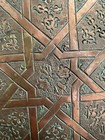 Vtg Persian Copper Hand Hammered Etched Islamic 13 5    Plate Tray Morocco 1954