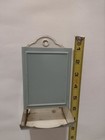 Vtg   wall Mounted Light Green Tin Match Holder Match Box Rustic Cottage Decor