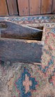 Antique Early Primitive Wood Tote Cubby Carrier Old Bittersweet Paint 18 