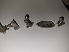 Vintage Miniature Pewter Lot Of 7 Spoontiques  Rawcliffe  Animals  Viking  Coke