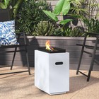 1lb Propane liquid Petroleum Gas Rectangular Fire Pit White - Room Essentials