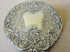 Antique Art Nouveau Silver Plate Hand Mirror Repousse Floral Vanity 9 5 