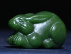 4cm Old Chinese Green Jade Fengshui 12 Zodiac Year Rabbit Animal Statue Pendant
