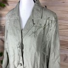 J Jill Jacket Women Xl 100  Linen Embroidered Cherry Blossom Asian Knots Blazer
