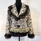 Vintage Carrie Allen Jacket Whimsigoth Ruffle Lace Victorian Steampunk