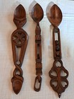 Vintage Celtic   Welsh Carved Wood Loving Spoon Lot  13 Hearts Moving Parts Love