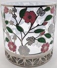 Bath   Body Works Pink white Flowers 3 Wick Candle Holder New