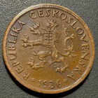 Czechoslovakia - First Republic  1918-1938   Old Brass Coin 10 Haleru 1936  