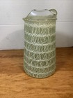 Vintage Retro  Green Spaghetti String Glass Pitcher Excellent Condition 