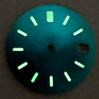 New 28 5mm Date Luminous Sunburst Blue Color Watch Dial For Nh35 Nh36 Mod