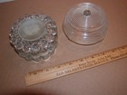 2 Vintage 1940 s Powder Dresser Vanity Jars Empty Ornate Glass